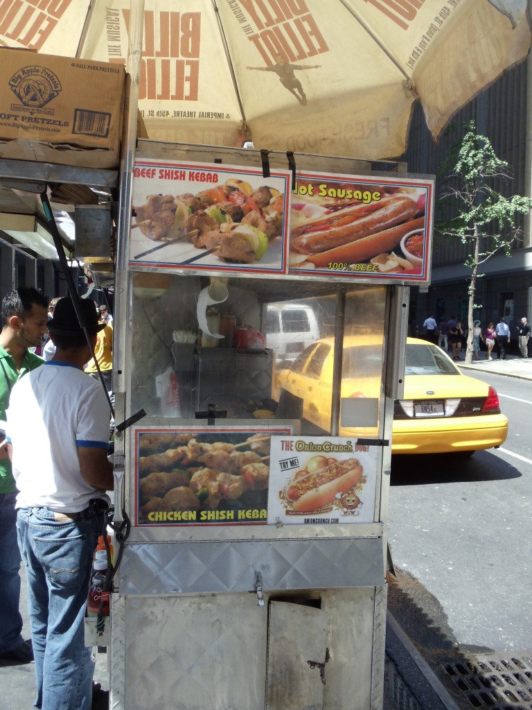 Hot Dog Cart on 53rd Street in New York City