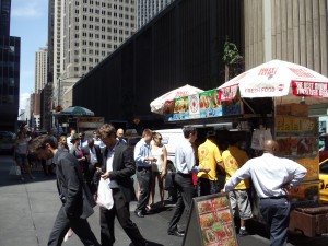 Busy cart on 55th street in New York City