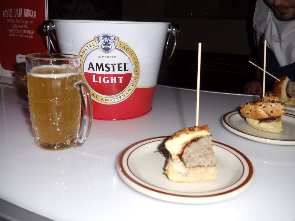 Amstel Wheat and a Turkey Burger